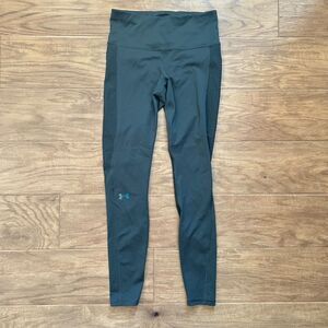 Under Armour ColdGear Leggings Size S Dark Green Textured Powered by Celliant